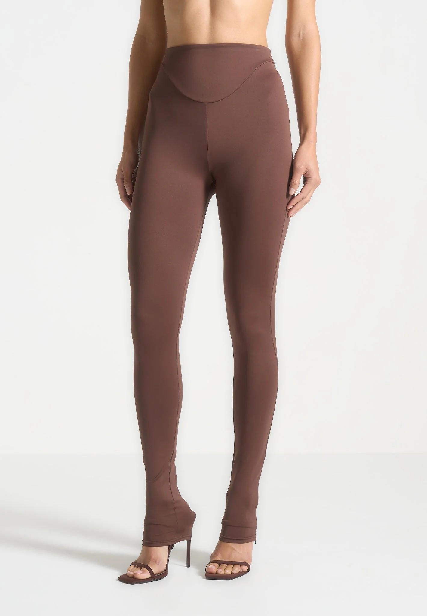 Chloe - High Waisted Leggings - Brown – Image 2