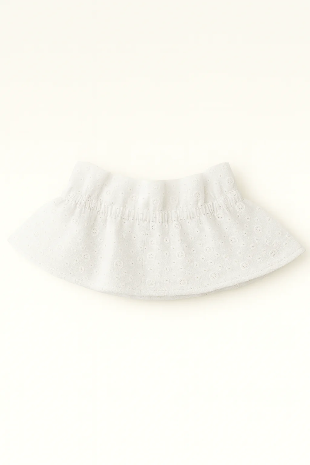 Col amovible victorien vêtement femme en gaze de coton blanche brodée – Image 4