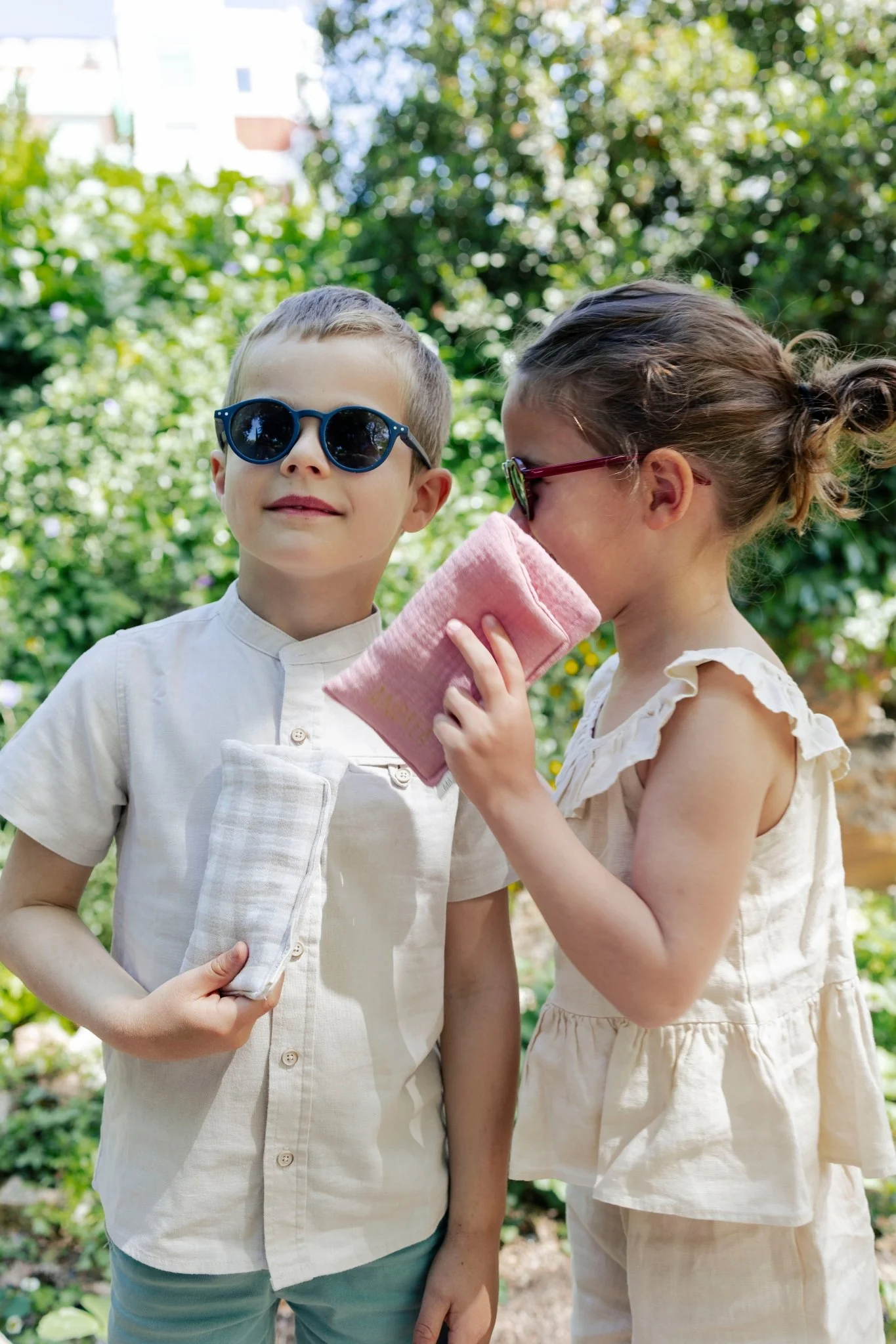 Étui à lunettes enfant personnalisable rembourré en gaze de coton terracotta – Image 4