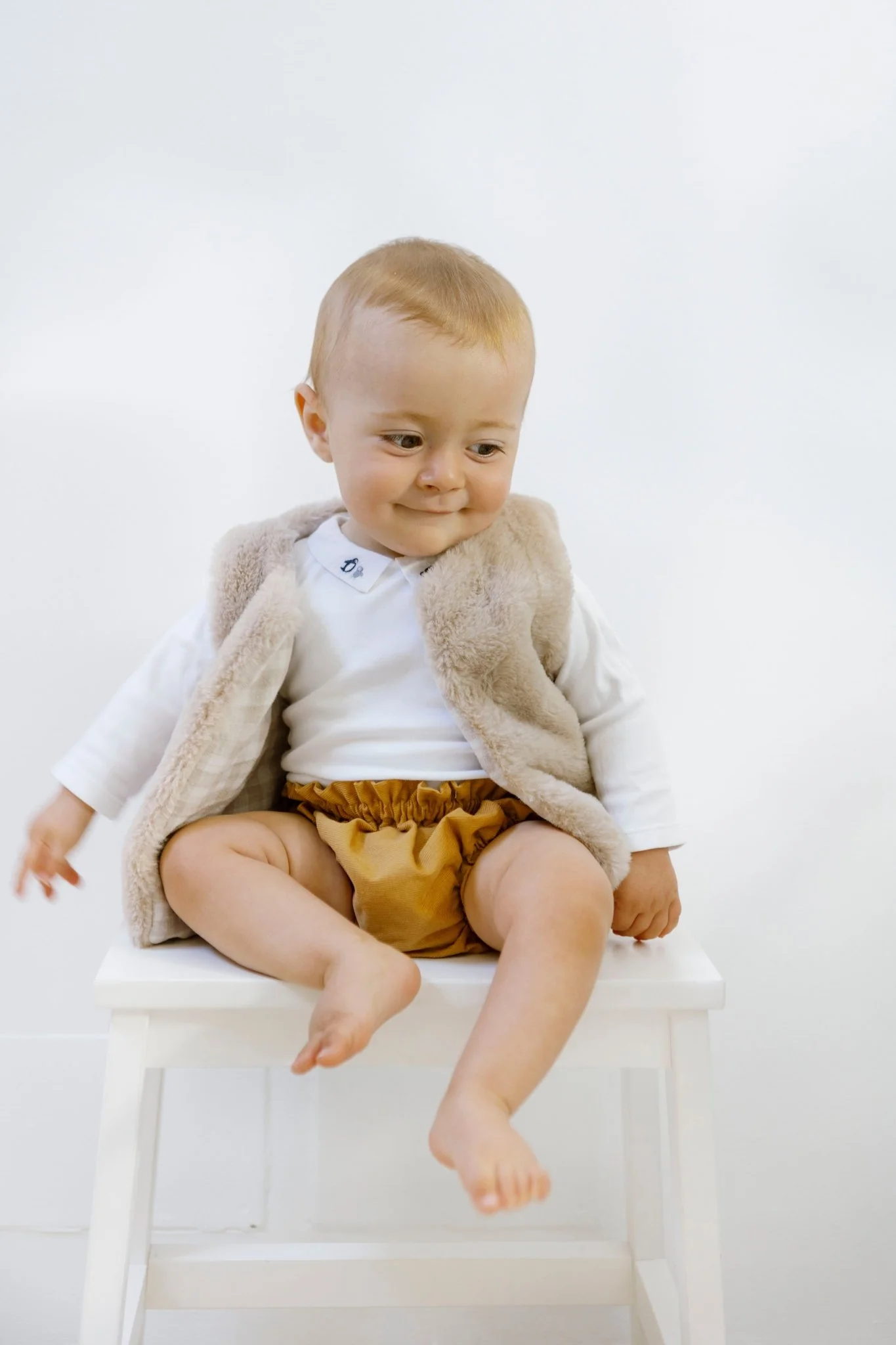 Gilet de berger vêtement bébé et enfant réversible Prado en fausse fourrure – Image 5