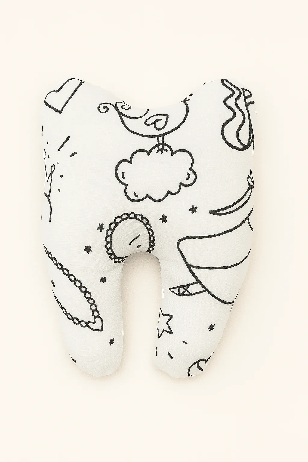 Pochette à dent de lait pour la petite souris en tissu à colorier motif princesses – Image 2